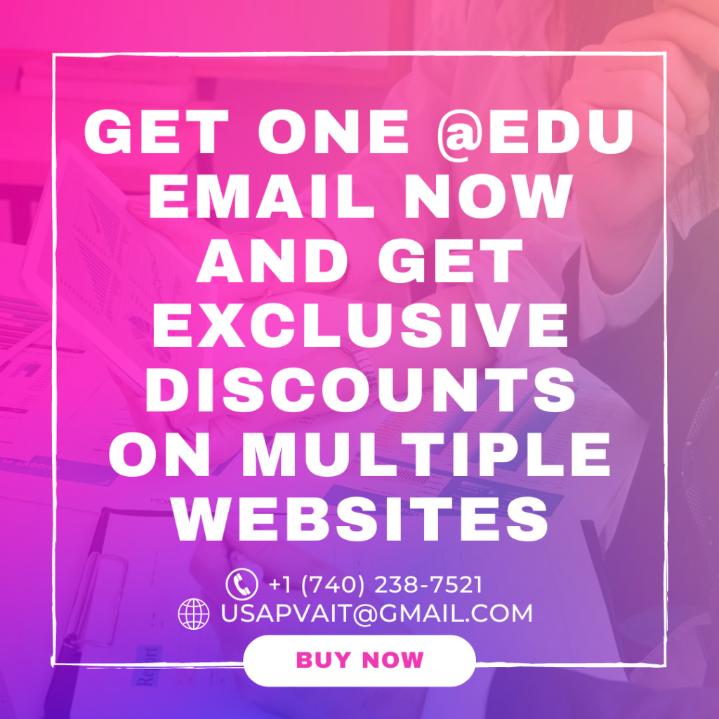 Get one @edu email now and get exclusive discounts on multiple websites